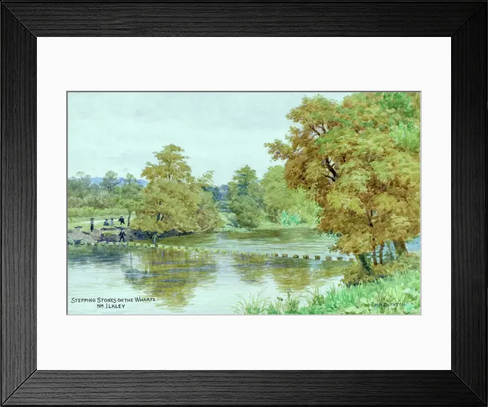 Framed Print : Stepping Stones on the Wharfe, near Ilkley, West Yorkshire Framed Print : Stepping Stones on the Wharfe, near Ilkley, West Yorkshire