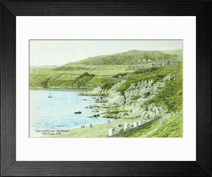 Framed Print : Golf Links, viewed from the beach, Port Erin, Isle of Man Framed Print : Golf Links, viewed from the beach, Port Erin, Isle of Man