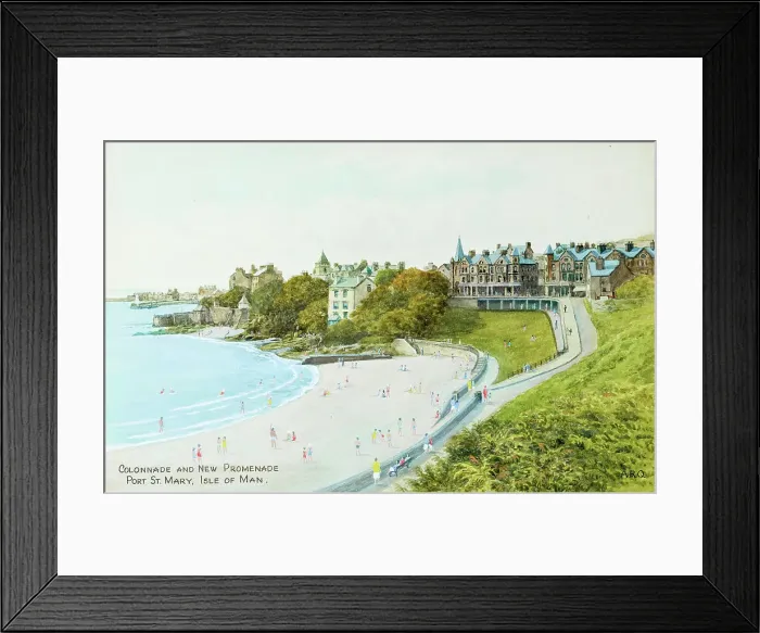Framed Print : Colonnade and New Promenade, Port St Mary, Isle of Man