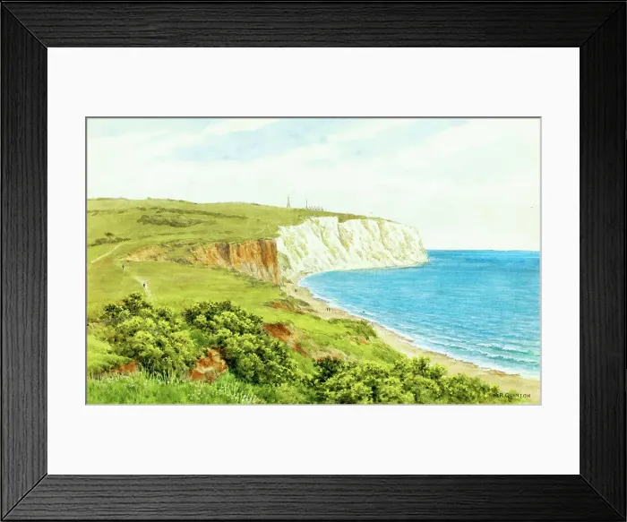 Framed Print : Beach and cliffs at Sandown, Isle of Wight Framed Print : Beach and cliffs at Sandown, Isle of Wight