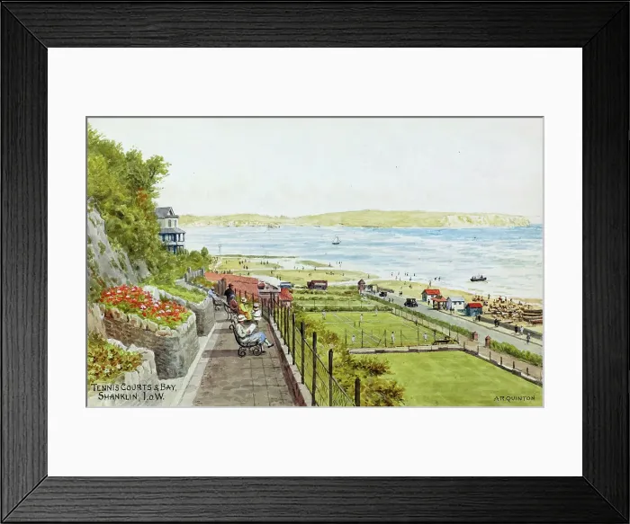 Framed Print : Tennis Courts and Bay, Shanklin, Isle of Wight Framed Print : Tennis Courts and Bay, Shanklin, Isle of Wight