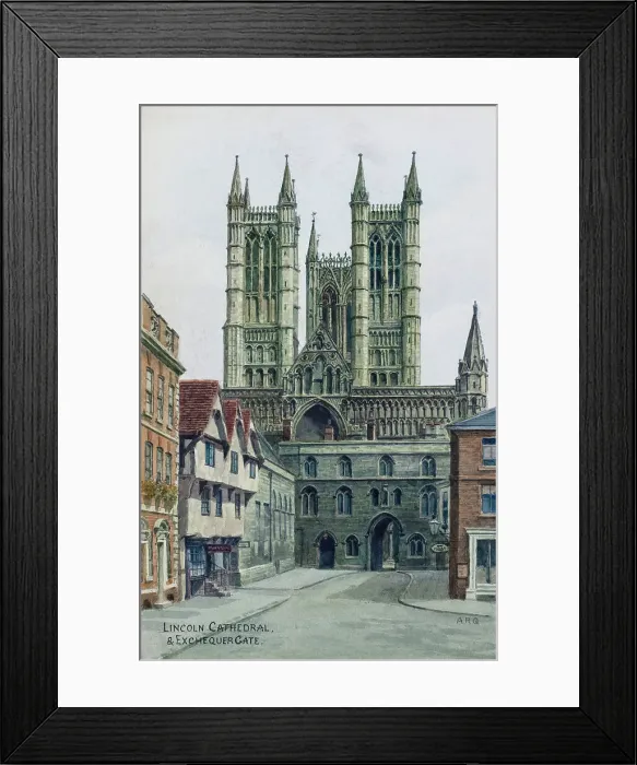 Framed Print : Lincoln Cathedral and Exchequer Gate, Lincoln, Lincolnshire Framed Print : Lincoln Cathedral and Exchequer Gate, Lincoln, Lincolnshire