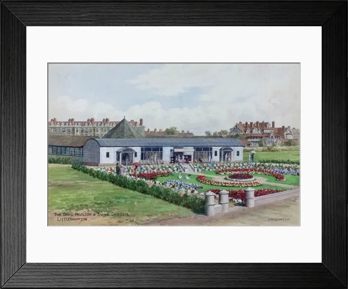 Framed Print : Band Pavilion and Sunk Garden, Littlehampton, Sussex Framed Print : Band Pavilion and Sunk Garden, Littlehampton, Sussex