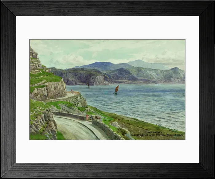 Framed Print : Marine Drive and Mountains, Llandudno, Conwy, North Wales Framed Print : Marine Drive and Mountains, Llandudno, Conwy, North Wales