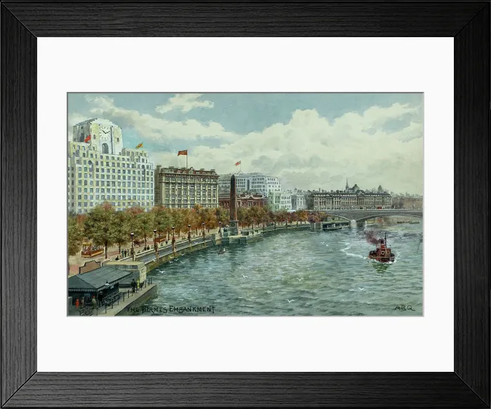 Framed Print : The Thames Embankment, London Framed Print : The Thames Embankment, London
