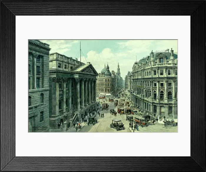 Framed Print : Mansion House and Cheapside, City of London Framed Print : Mansion House and Cheapside, City of London