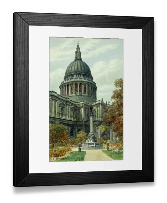Framed Print : St Paul's Cross and Cathedral, London Framed Print : St Paul's Cross and Cathedral, London