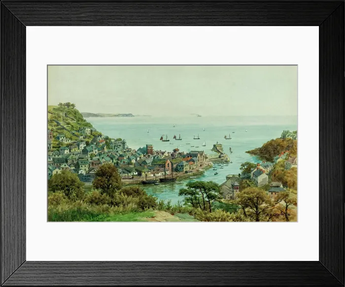 Framed Print : View from The Downs, Looe, Cornwall Framed Print : View from The Downs, Looe, Cornwall