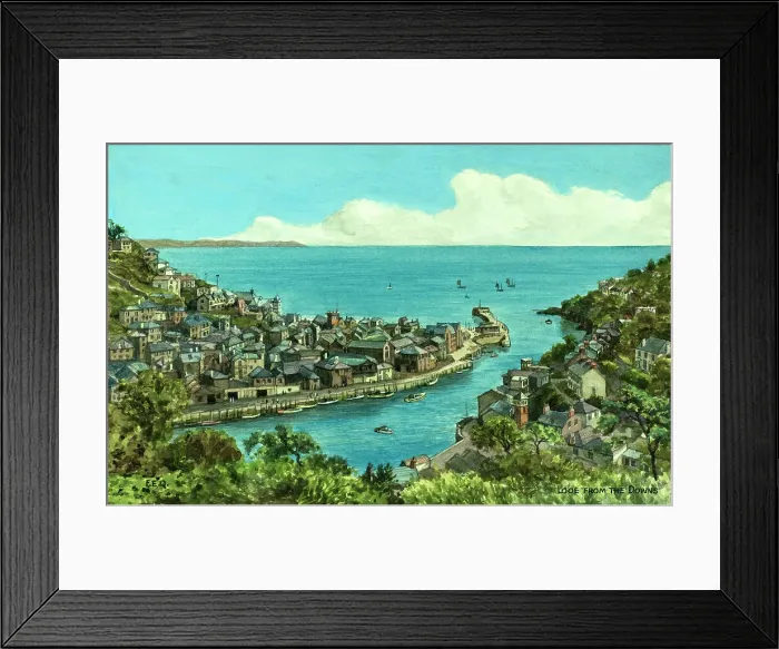 Framed Print : View from The Downs, Looe, Cornwall Framed Print : View from The Downs, Looe, Cornwall
