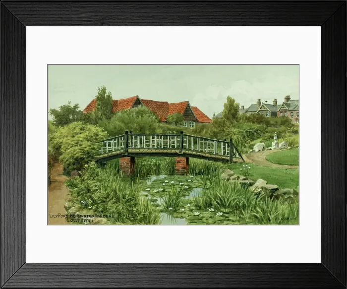 Framed Print : Lily Pond, Kensington Gardens, Lowestoft, Suffolk Framed Print : Lily Pond, Kensington Gardens, Lowestoft, Suffolk