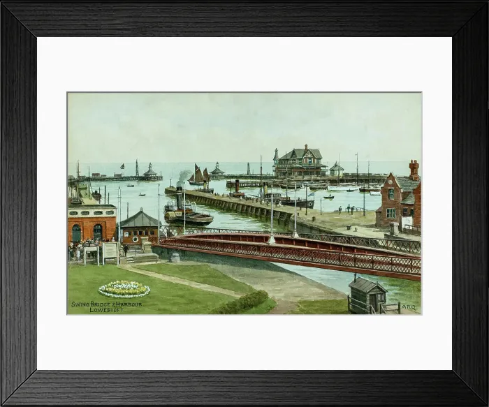 Framed Print : Swing Bridge and Harbour, Lowestoft, Suffolk Framed Print : Swing Bridge and Harbour, Lowestoft, Suffolk
