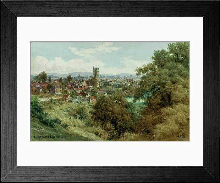 Framed Print : Ludlow, Shropshire, viewed from the hill Framed Print : Ludlow, Shropshire, viewed from the hill
