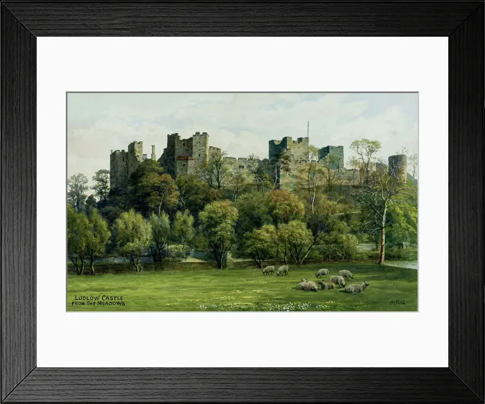 Framed Print : Ludlow Castle, Ludlow, Shropshire, viewed from the meadows Framed Print : Ludlow Castle, Ludlow, Shropshire, viewed from the meadows