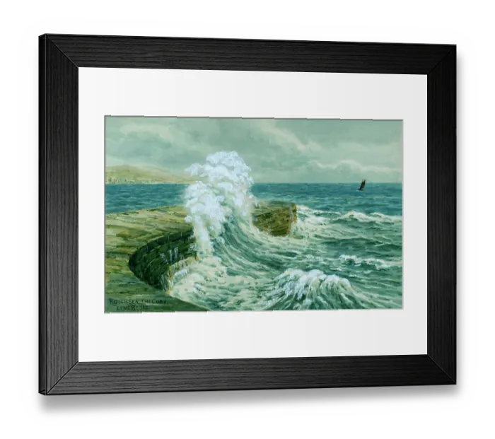 Framed Print : Rough sea on The Cobb, Lyme Regis, Dorset Framed Print : Rough sea on The Cobb, Lyme Regis, Dorset