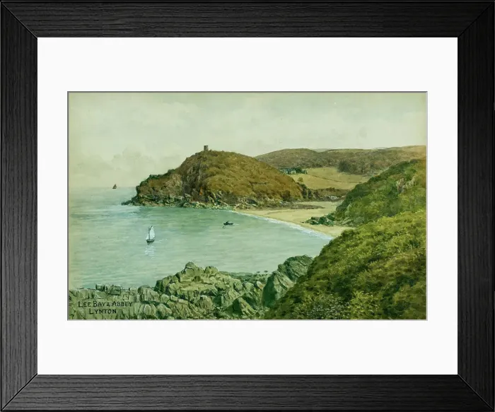 Framed Print : Lee Bay and Abbey, Lynton, Devon Framed Print : Lee Bay and Abbey, Lynton, Devon