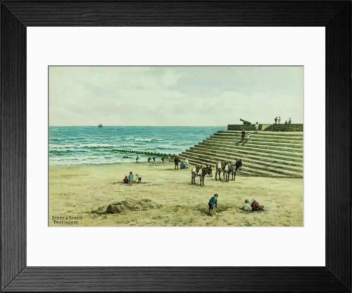 Framed Print : Steps and beach, Trusthorpe, Lincolnshire Framed Print : Steps and beach, Trusthorpe, Lincolnshire