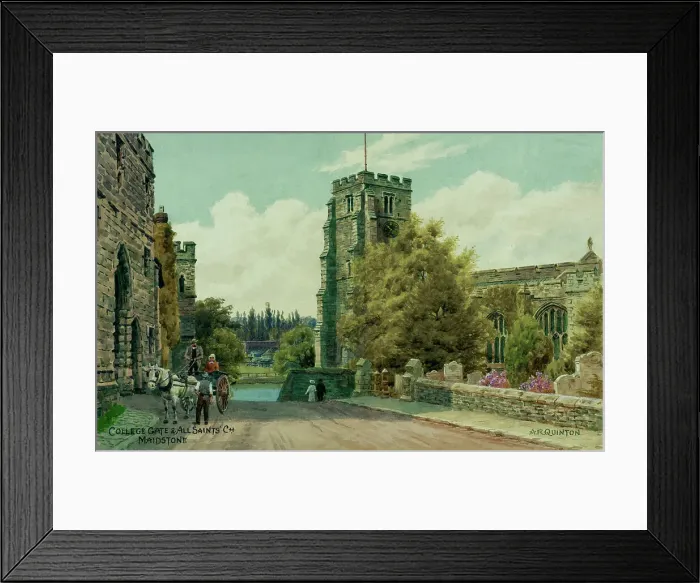 Framed Print : College Gate and All Saints Church, Maidstone, Kent Framed Print : College Gate and All Saints Church, Maidstone, Kent