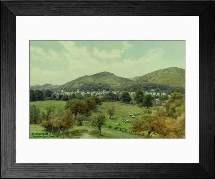 Framed Print : Malvern Hills, Worcestershire, viewed from the Link Common Framed Print : Malvern Hills, Worcestershire, viewed from the Link Common