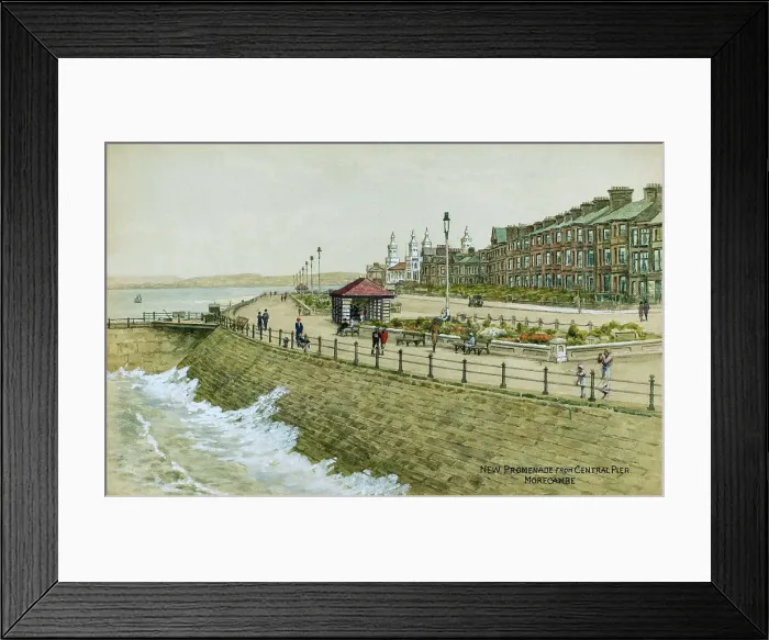 Framed Print : New Promenade from central pier, Morecambe, Lancashire Framed Print : New Promenade from central pier, Morecambe, Lancashire