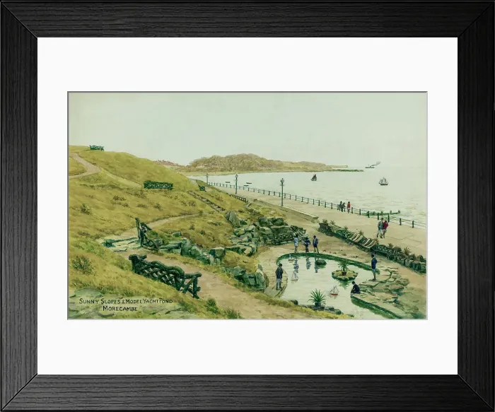Framed Print : Sunny Slopes and Model Yacht Pond, Morecambe, Lancashire Framed Print : Sunny Slopes and Model Yacht Pond, Morecambe, Lancashire