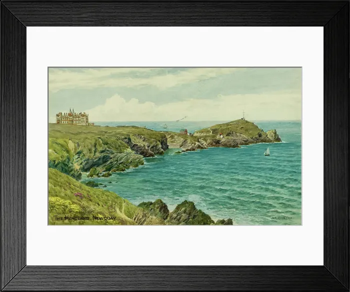 Framed Print : Headland at Newquay, Cornwall Framed Print : Headland at Newquay, Cornwall