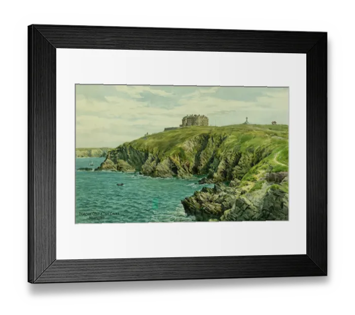 Framed Print : Beacon Cove and Tea Caves, Newquay, Cornwall Framed Print : Beacon Cove and Tea Caves, Newquay, Cornwall