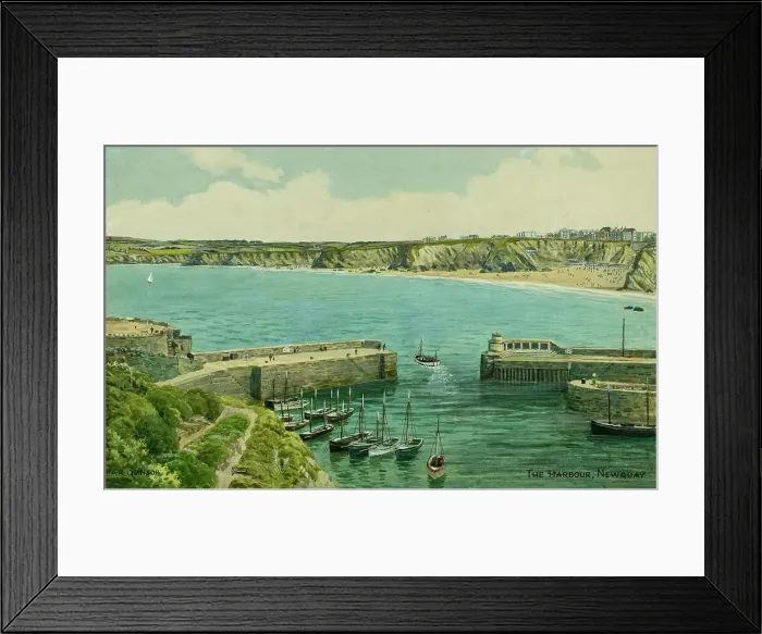 Framed Print : Harbour at Newquay, Cornwall Framed Print : Harbour at Newquay, Cornwall