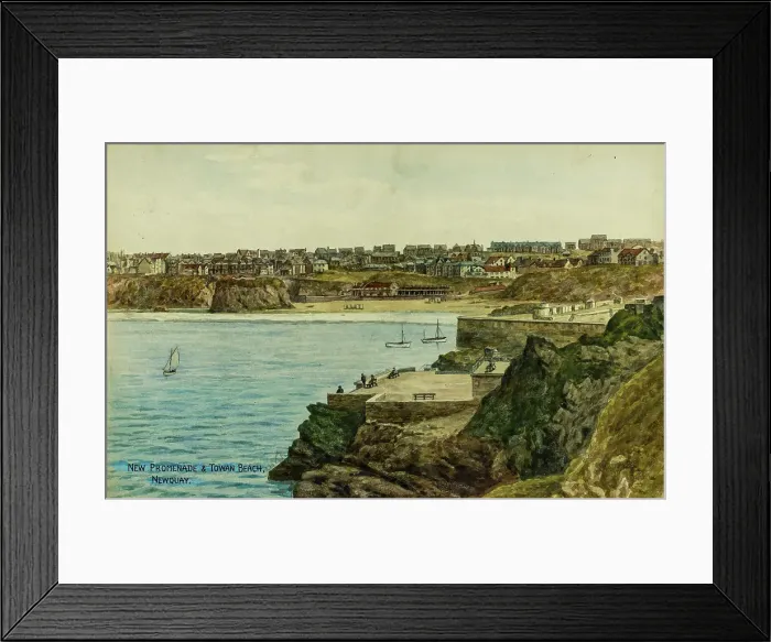 Framed Print : New Promenade and Towan Beach, Newquay, Cornwall Framed Print : New Promenade and Towan Beach, Newquay, Cornwall