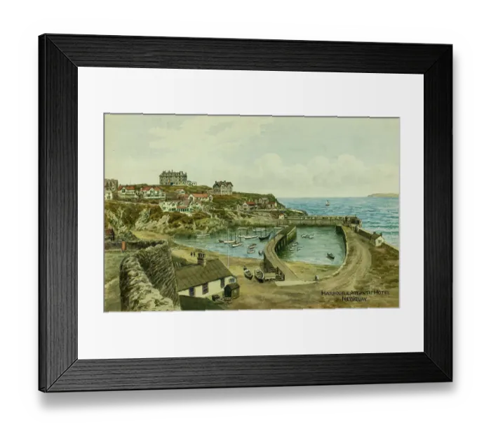 Framed Print : Harbour and Atlantic Hotel, Newquay, Cornwall Framed Print : Harbour and Atlantic Hotel, Newquay, Cornwall