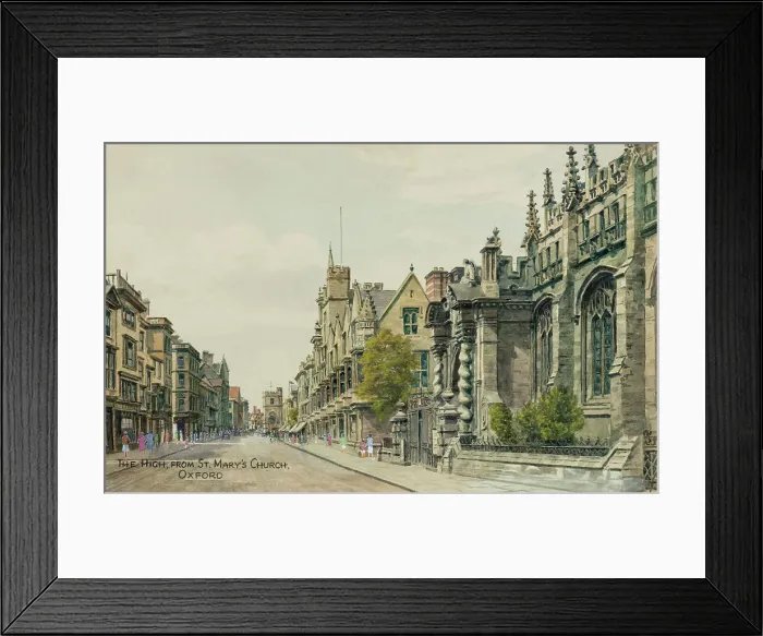 Framed Print : The High, from St Mary's Church, Oxford, Oxfordshire Framed Print : The High, from St Mary's Church, Oxford, Oxfordshire