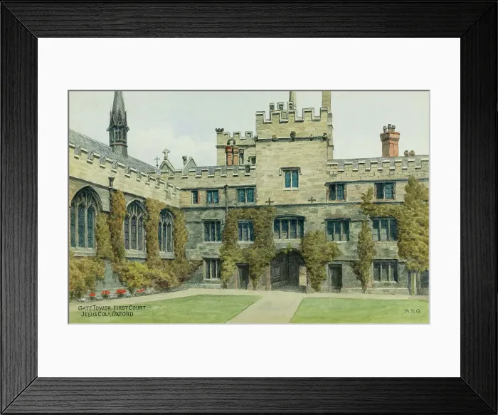 Framed Print : Gate Tower, First Court, Jesus College, Oxford, Oxfordshire Framed Print : Gate Tower, First Court, Jesus College, Oxford, Oxfordshire