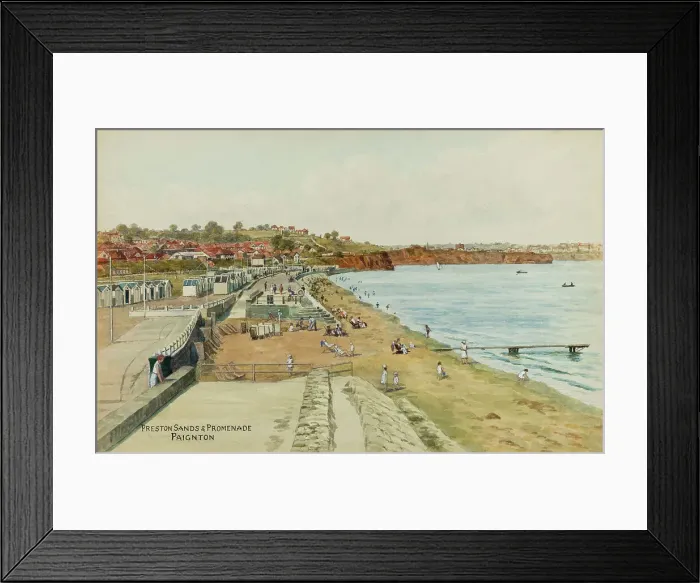 Framed Print : Preston Sands and Promenade, Paignton, Devon Framed Print : Preston Sands and Promenade, Paignton, Devon
