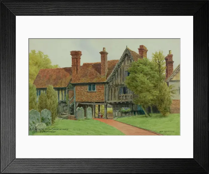 Framed Print : Lych Gate viewed from churchyard, Penshurst, Kent Framed Print : Lych Gate viewed from churchyard, Penshurst, Kent