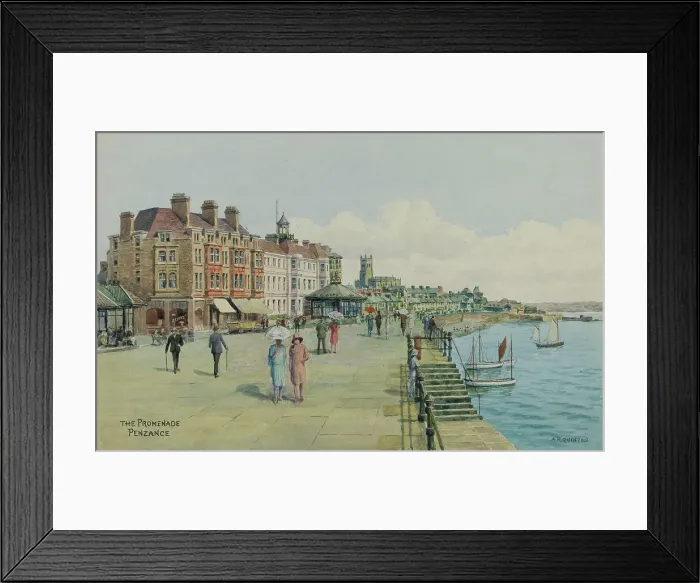 Framed Print : Promenade at Penzance, Cornwall Framed Print : Promenade at Penzance, Cornwall