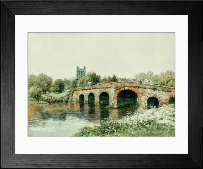 Framed Print : Pershore Bridge, River Avon, Worcestershire Framed Print : Pershore Bridge, River Avon, Worcestershire