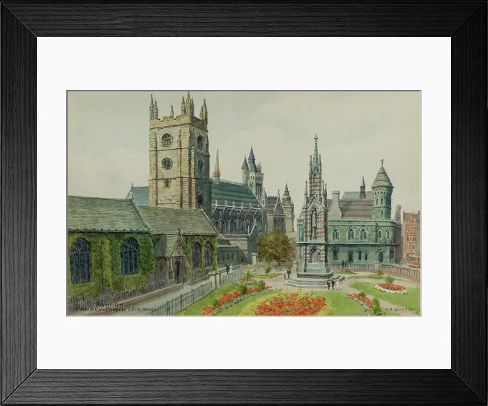 Framed Print : St Andrew's Church and Guildhall, Plymouth, Devon Framed Print : St Andrew's Church and Guildhall, Plymouth, Devon