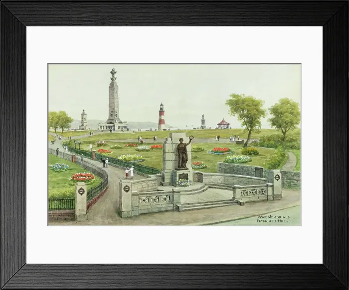 Framed Print : War Memorials at Plymouth Hoe, Devon Framed Print : War Memorials at Plymouth Hoe, Devon