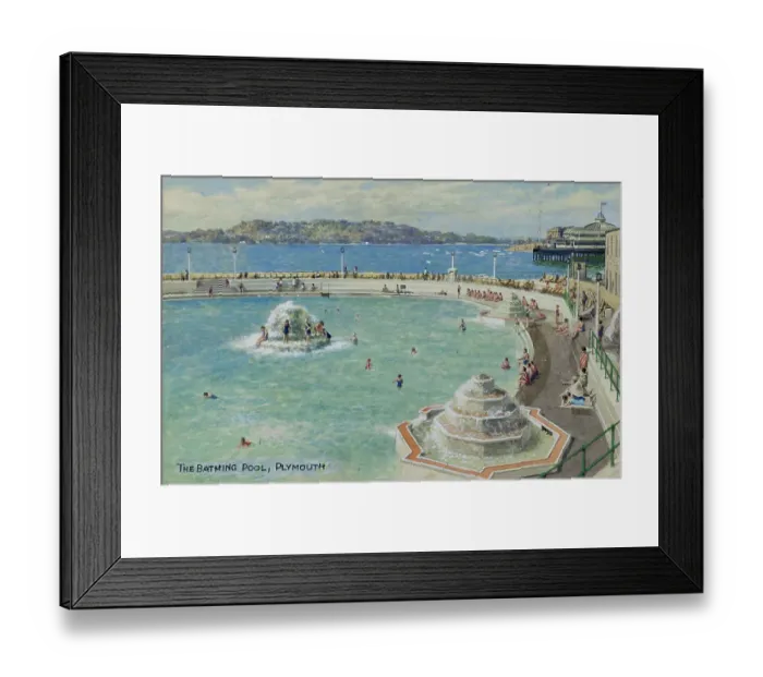 Framed Print : Bathing Pool, Plymouth, Devon Framed Print : Bathing Pool, Plymouth, Devon