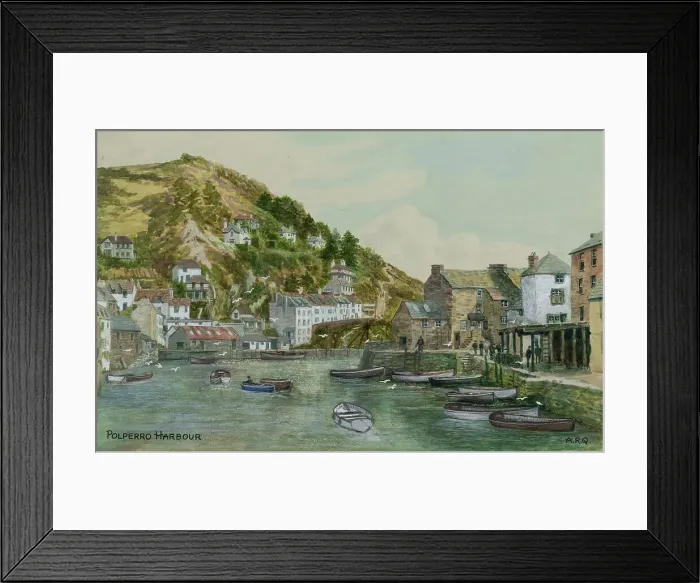 Framed Print : Harbour at Polperro, Cornwall Framed Print : Harbour at Polperro, Cornwall