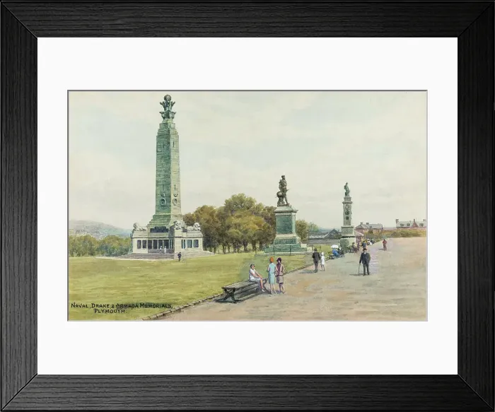 Framed Print : Naval, Drake and Armada Memorials, Plymouth, Devon Framed Print : Naval, Drake and Armada Memorials, Plymouth, Devon