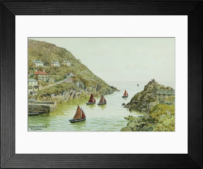 Framed Print : Harbour Mouth, Polperro, Cornwall