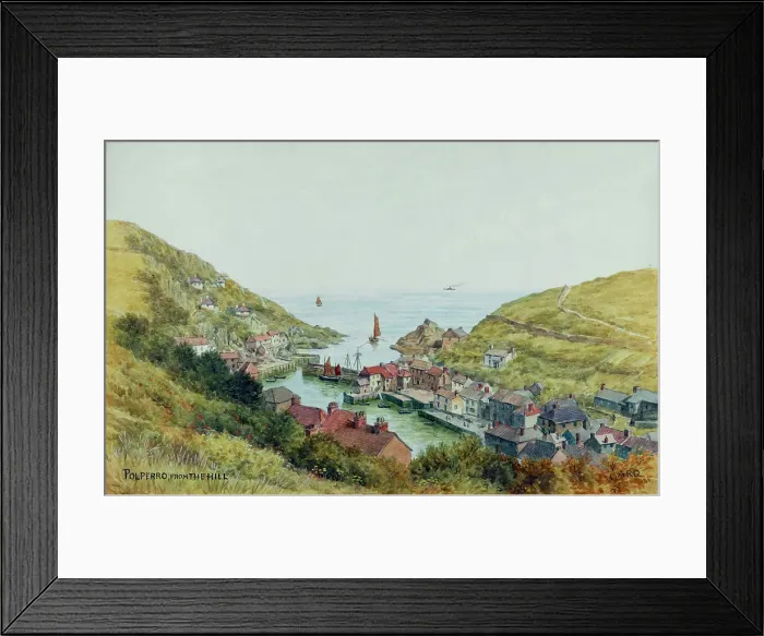Framed Print : Polperro, Cornwall, viewed from the hill Framed Print : Polperro, Cornwall, viewed from the hill