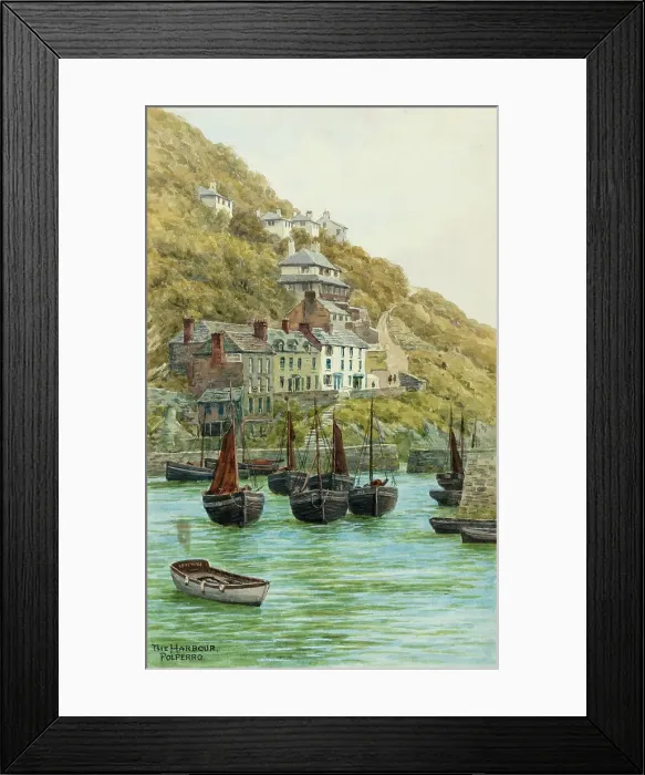 Framed Print : Harbour at Polperro, Cornwall Framed Print : Harbour at Polperro, Cornwall