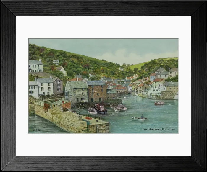 Framed Print : Harbour at Polperro, Cornwall Framed Print : Harbour at Polperro, Cornwall