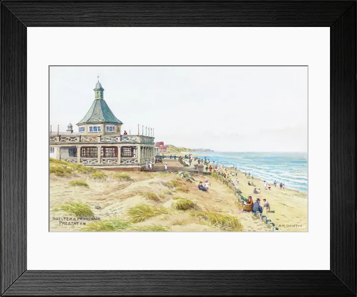Framed Print : Shelter and Promenade, Prestatyn, North Wales Framed Print : Shelter and Promenade, Prestatyn, North Wales