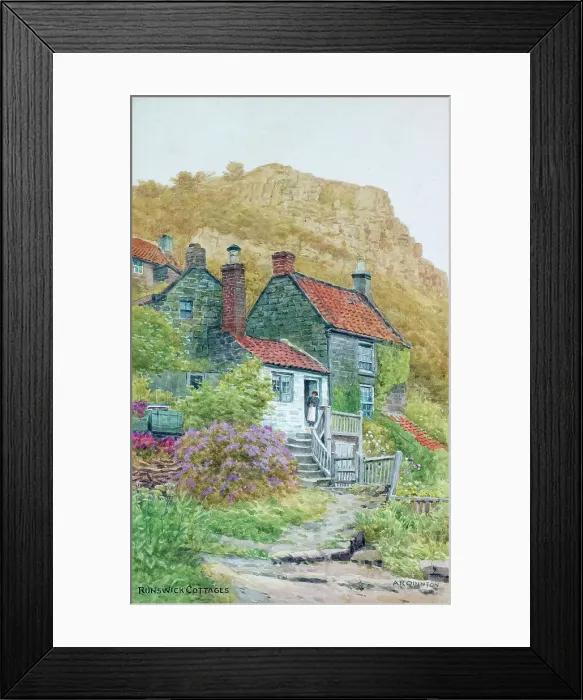 Framed Print : Cottages at Runswick Bay, North Yorkshire Framed Print : Cottages at Runswick Bay, North Yorkshire
