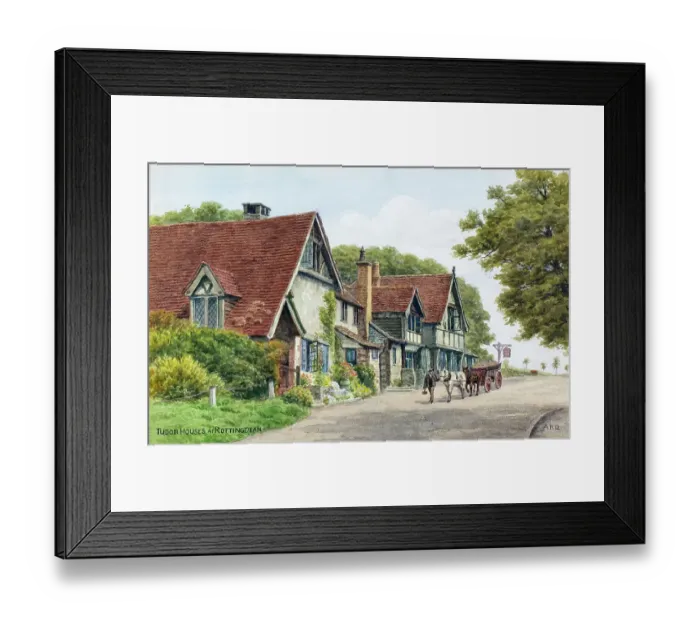 Framed Print : Tudor houses at Rottingdean, near Brighton, Sussex Framed Print : Tudor houses at Rottingdean, near Brighton, Sussex