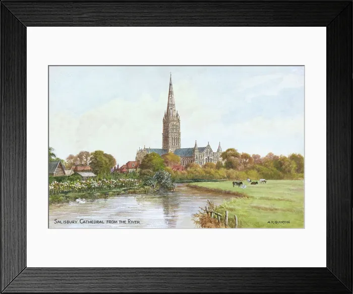 Framed Print : Salisbury Cathedral, from the river, Salisbury, Wiltshire Framed Print : Salisbury Cathedral, from the river, Salisbury, Wiltshire