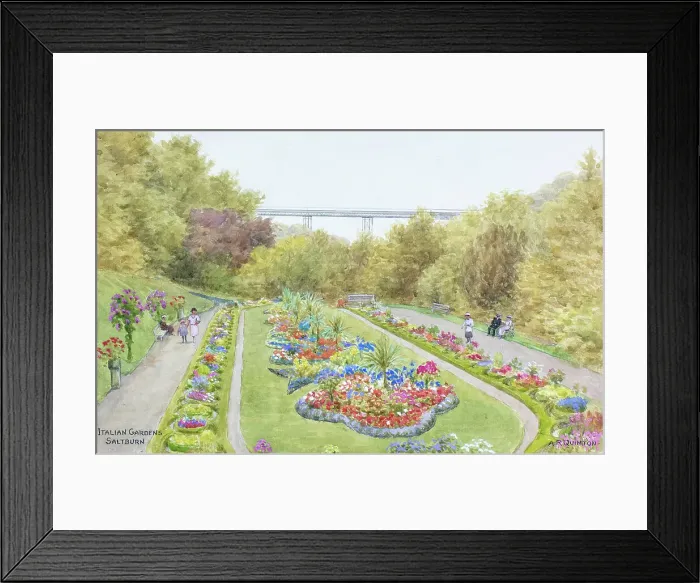 Framed Print : Italian Gardens, Saltburn-by-the-Sea, North Yorkshire Framed Print : Italian Gardens, Saltburn-by-the-Sea, North Yorkshire