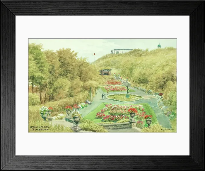 Framed Print : Italian Gardens, Scarborough, North Yorkshire Framed Print : Italian Gardens, Scarborough, North Yorkshire